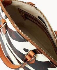 Zebra Leather Geena Satchel