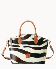 Zebra Leather Geena Satchel