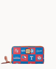 MLB Rangers Large Zip Around Wristlet