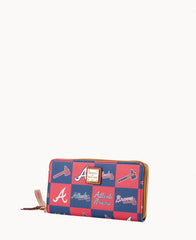 MLB Braves Large Zip Around Wristlet