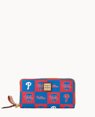 MLB Phillies Large Zip Around Wristlet