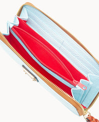 Pebble Grain Large Zip Around Wristlet