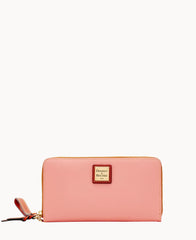 Pebble Grain Large Zip Around Wristlet