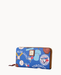 MLB Blue Jays Large Zip Around Wristlet