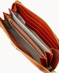 MLB Astros Large Zip Around Wristlet