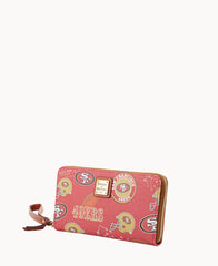NFL 49ERS Large Zip Around Wristlet