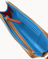 Pebble Grain Folded Zip Wristlet