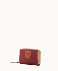 Pebble Grain Zip Around Credit Card Case