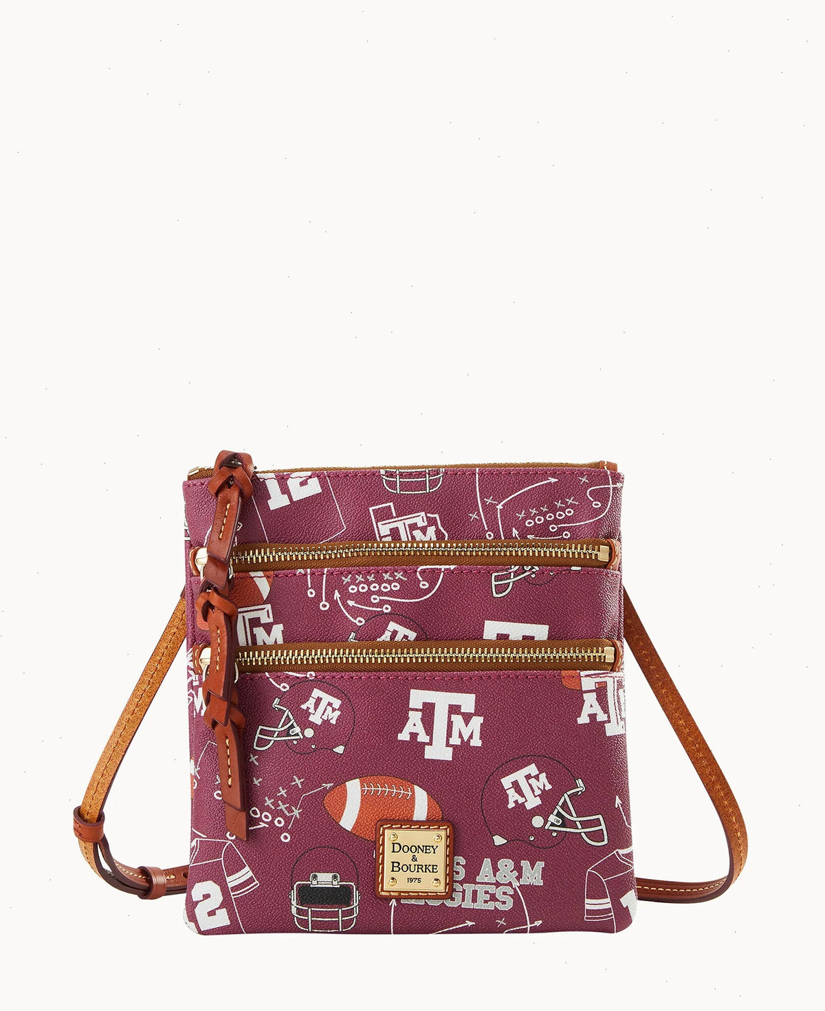 Collegiate Texas A&M University North South Triple Zip Crossbody