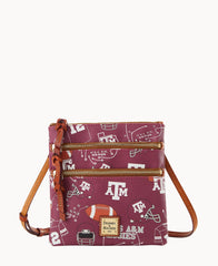 Collegiate Texas A&M University North South Triple Zip Crossbody