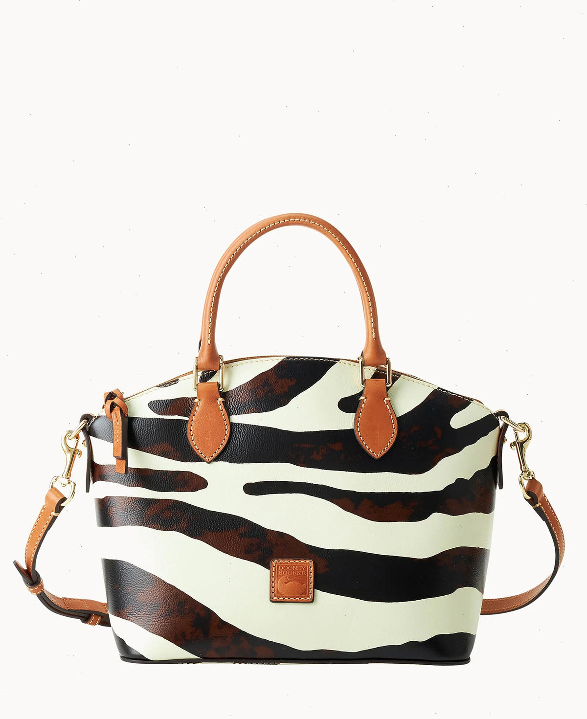 Zebra Leather Geena Satchel