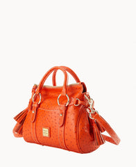 Ostrich Satchel With Pocket