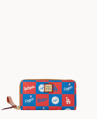 MLB Dodgers Large Zip Around Wristlet