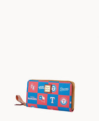 MLB Rangers Large Zip Around Wristlet