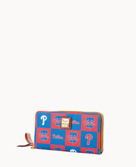 MLB Phillies Large Zip Around Wristlet