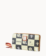 NFL Saints Large Zip Around Wristlet