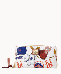 MLB Mets Large Zip Around Wristlet