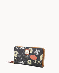 NFL Saints Large Zip Around Wristlet