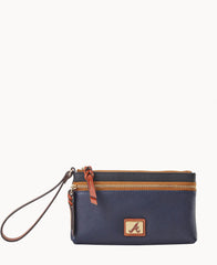 MLB Braves Double Zip Wristlet