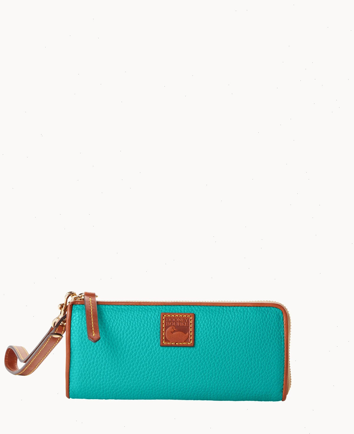 Pebble Grain Zip Clutch Wristlet